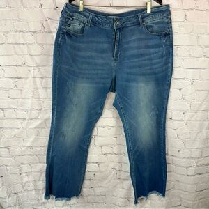 KanCan for maurices med Washed Crop Jeans womens 22 raw hem